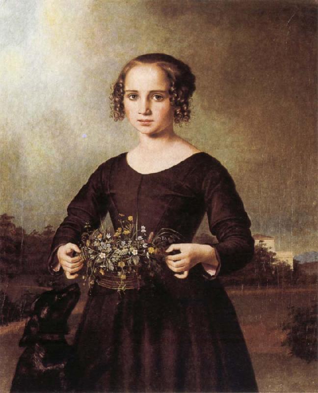 Ferdinand von Rayski Portrait of a Young Girl Sweden oil painting art